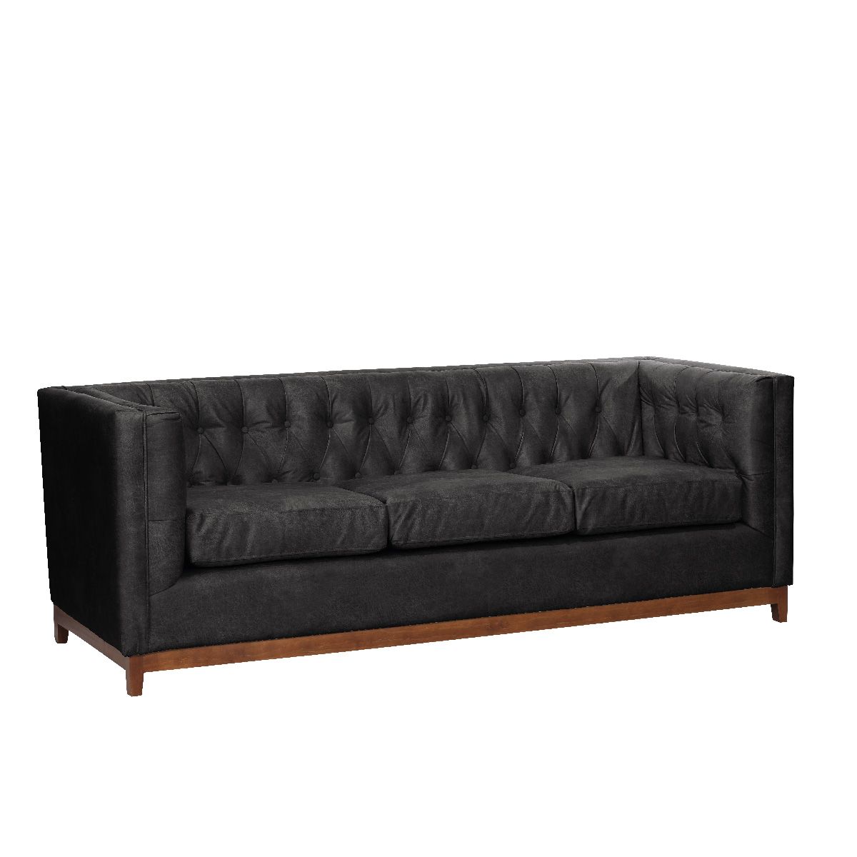 LATAM HOME - Sofa Roma 3 Cuerpos Capitoné Cuero Colorado
