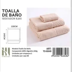 GENERICO - Toallas 100% Algodon Con Detalles Bordados 70X140