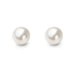JOYAS LANDEROS - Aros con Perla Enchapados 6mm Oro 18k