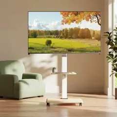 GENERICO - Soporte Tv Movil Con Ruedas 32 A 70 Base Pedestal Rack Para TV Base de Tv con Ruedas Blanco