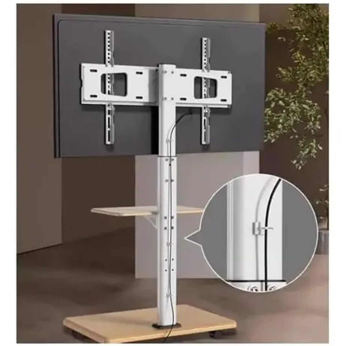 GENERICO - Soporte Tv Movil Con Ruedas 32 A 70 Base Pedestal Rack Para TV Base de Tv con Ruedas Blanco