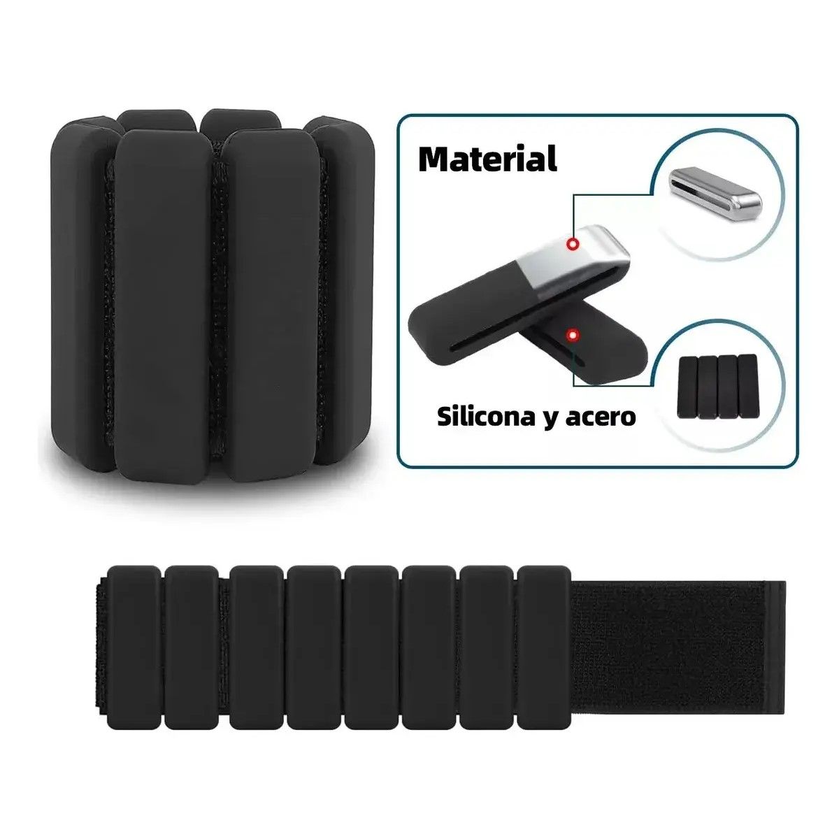 GENERICO - 1 Par Tobillos Muñequera Gym Pulsera De Pesas Silicona 2 Lb belug