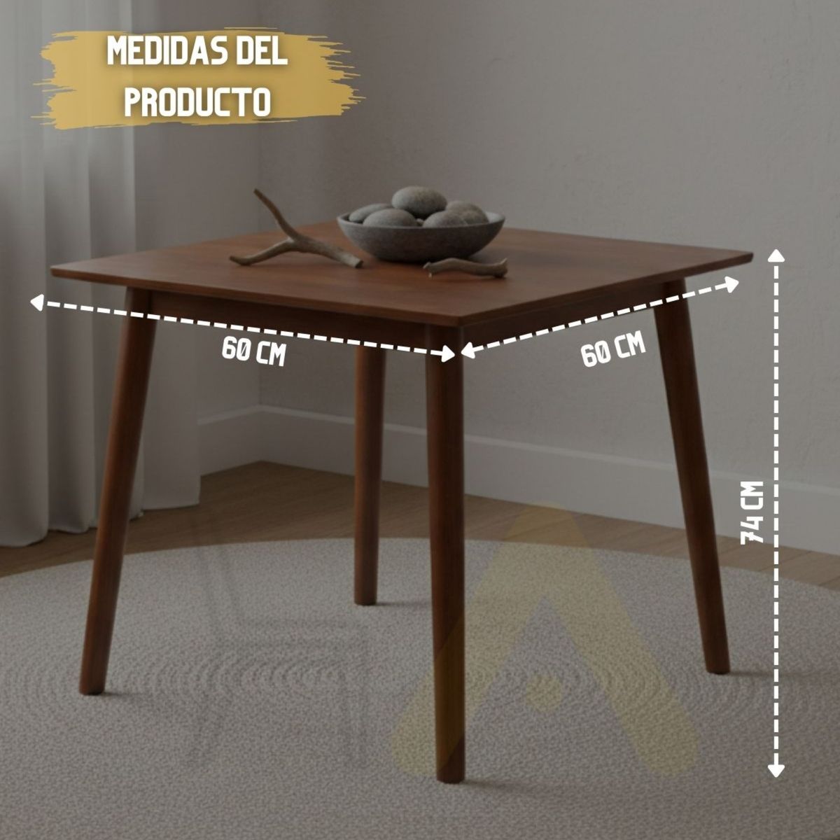 HABITA2 CHILE - Mesa de Comedor 70x70 Henry Cuadrada