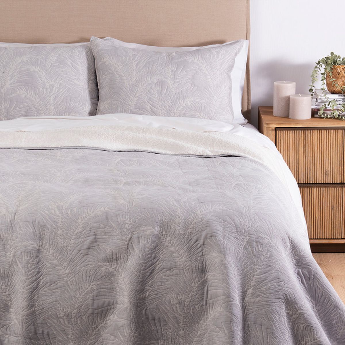 FABRICS - Quilt jacq sherpa 1.5 PL Palm Perla
