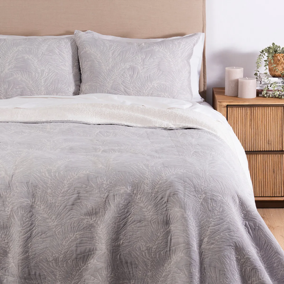 FABRICS - Quilt jacq sherpa 1.5 PL Palm Perla