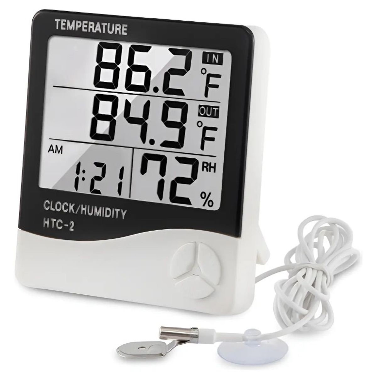 GENERICO - Termómetro Ambiental Higrómetro Digital Reloj Alarma Csonda