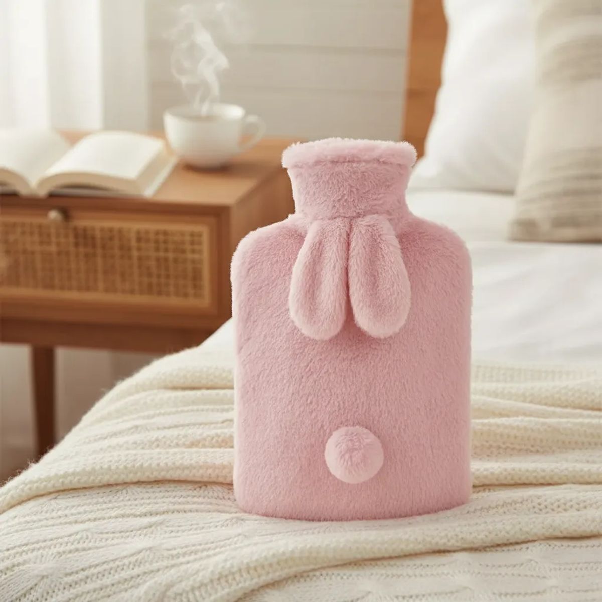 GENERICO - Guatero De Agua Caliente 2litros Con Funda Peluche Conejo