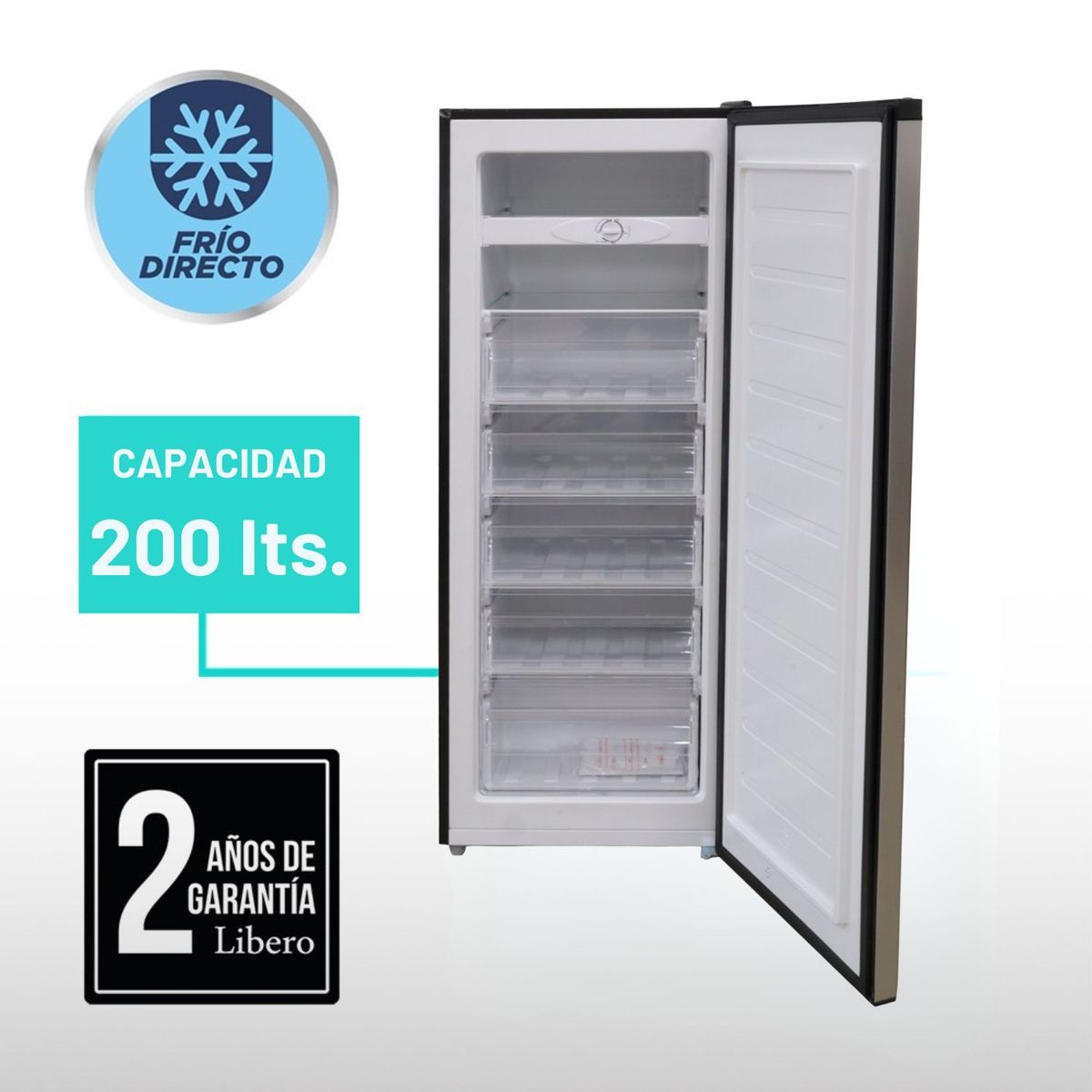 LIBERO - FREEZER VERTICAL CONVERTIBLE FRIO DIRECTO 200 LTS