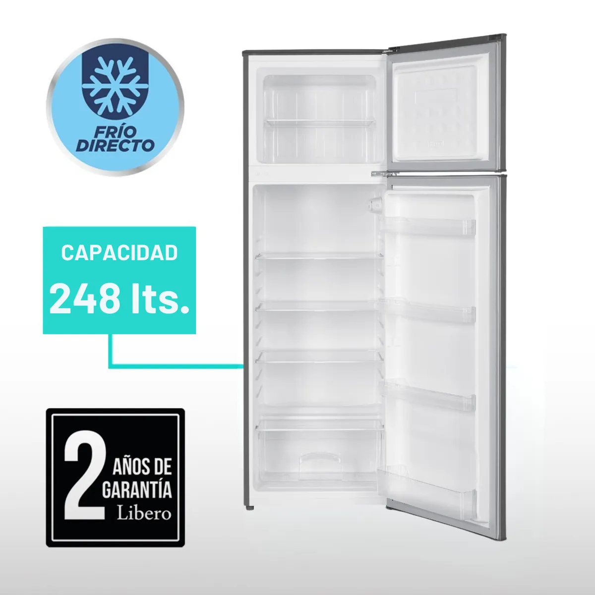 LIBERO - REFRIGERADOR TOP MOUNT FRIO DIRECTO 248 LTS LRT-265DFI