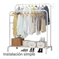 GENERICO - Perchero Metalico 35 kilos Doble Barra Closet Exhibicion