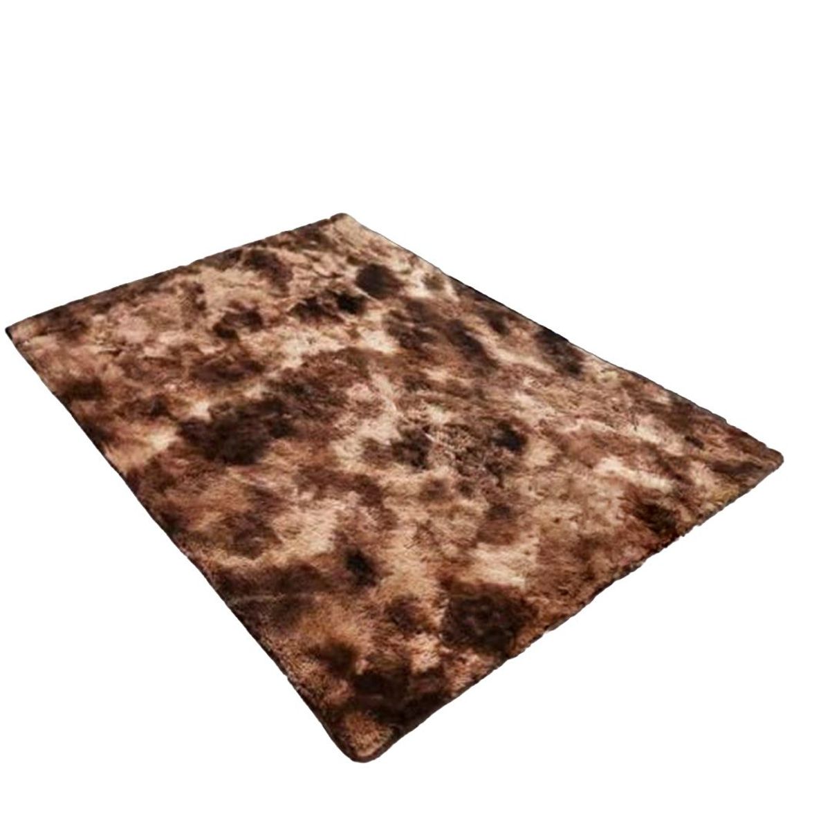 GENERICO - Alfombra Peluda Tipo Shaggy 180 x200 Color Marron Jaspeado