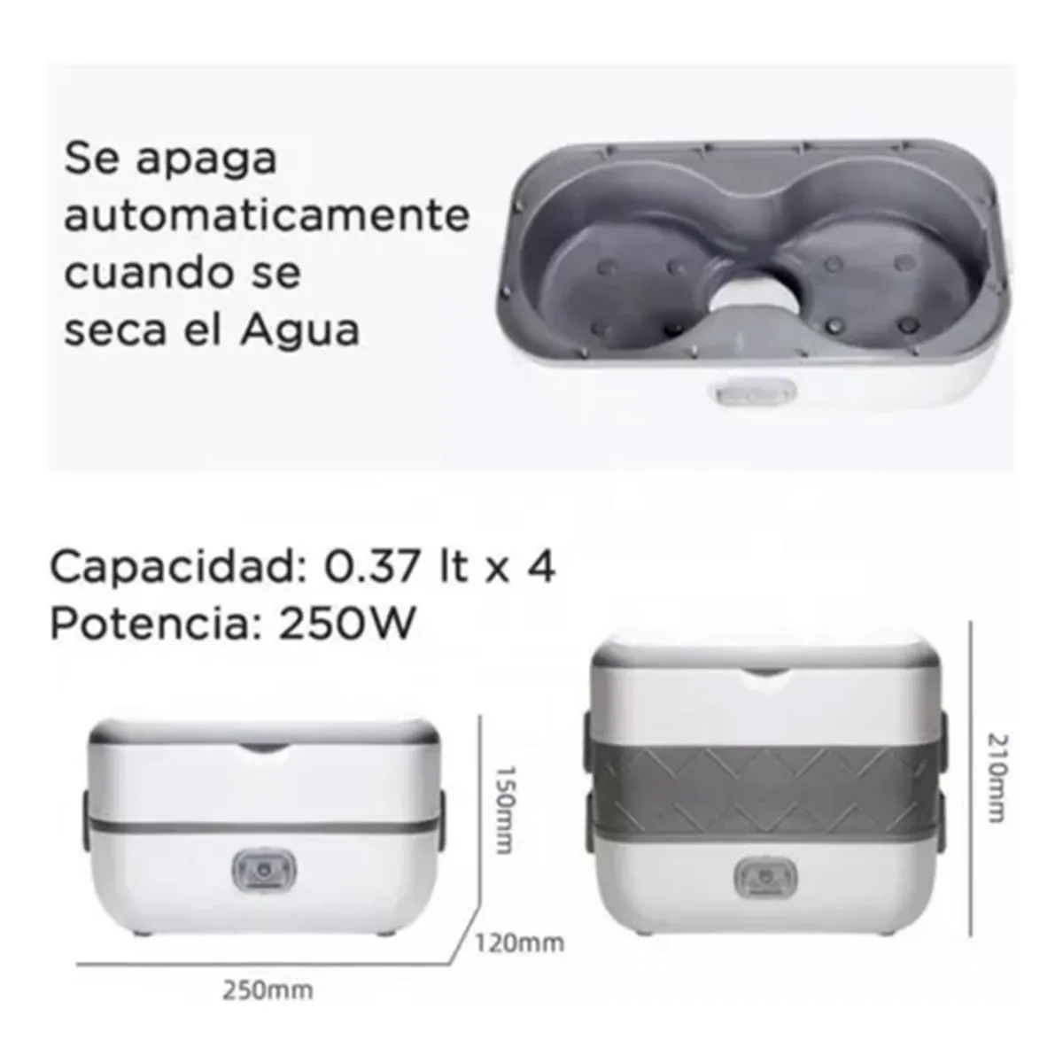 GENERICO - Lonchera Electrica Porta Comida Cocina A Vapor Calentador