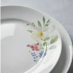 GENERICO - Vajilla 30 piezas con diseño flores Tricolor