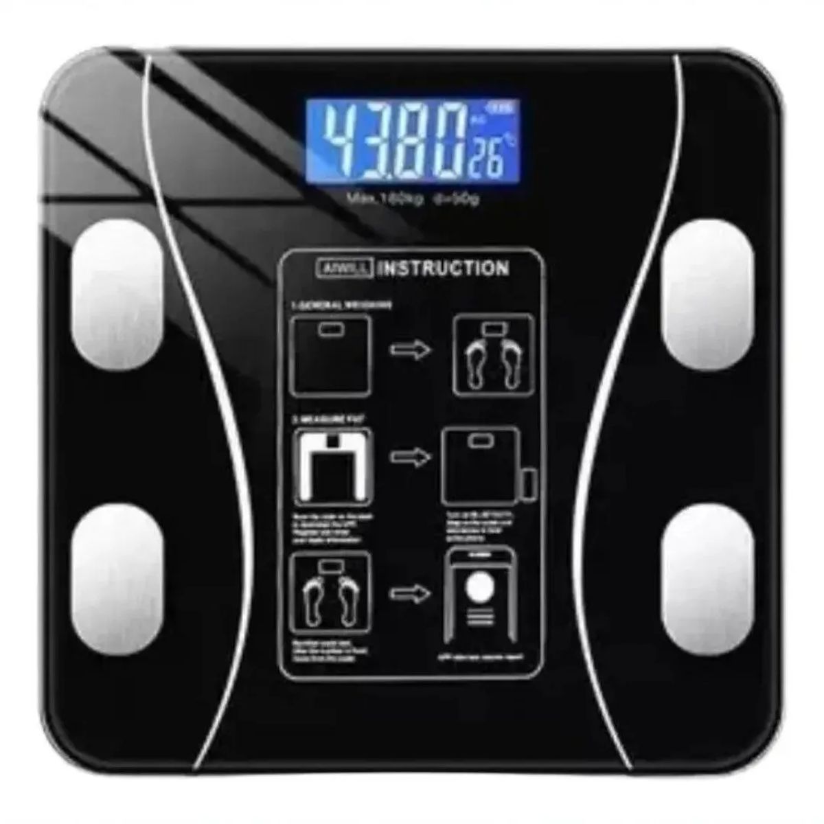 GENERICO - Balanza Pesa Baño 180kg Inteligente Bluetooth