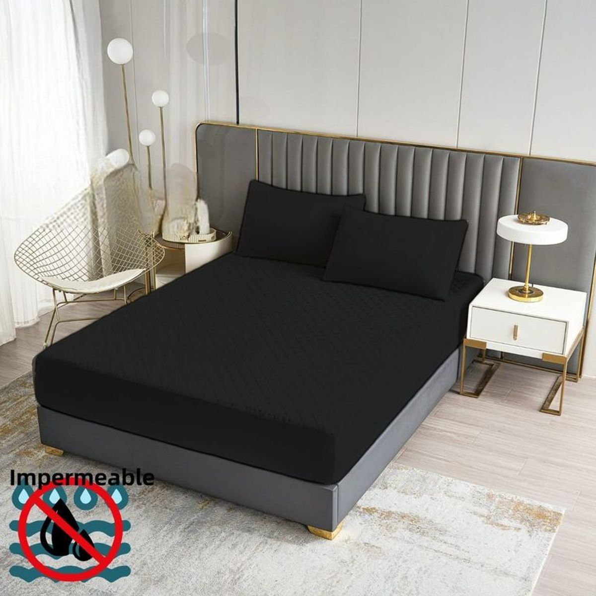 GENERICO - Cubre Colchón Impermeable Super King + 2 Fundas Almohadas