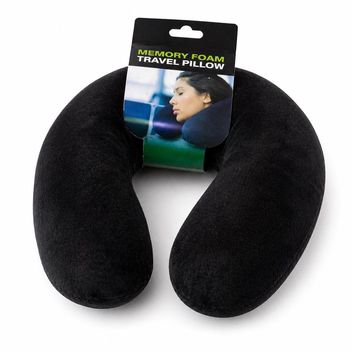 GENERICO - ALMOHADA DE VIAJE ERGONOMICA COJIN DE CUELLO COMODA - NEGRO