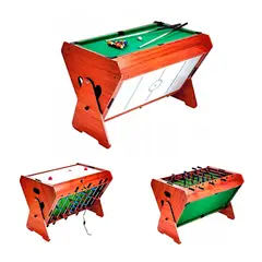 SDFIT - Mesa de Juegos 3 en 1 Volteada Compacta – Taca – Billar – Air Hockey – TSUM-4824-3S
