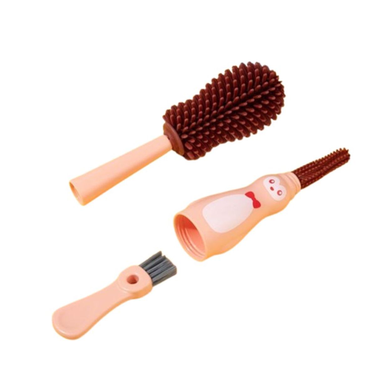GENERICO - Cepillo Limpia Mamadera Silicona Biberon 3 En 1 Cobrizo