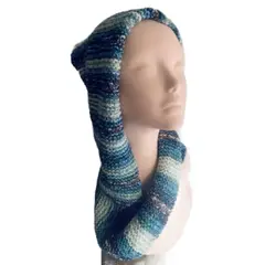 AMG ACCESORIOS - GORRO CON CUELLLO DE LANA TEJIDO A MANO DISEÑO EXCLUSIVO