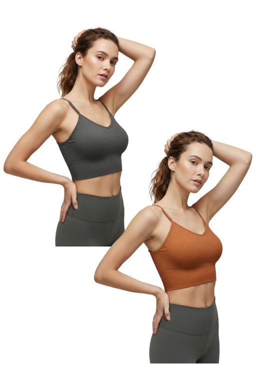 Pack 2 Sosten Deportivo Elasticado Mujer. Peto Sujetador 320 Multicolor L/XL