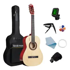 GENERICO - Guitarra Acústica Clásica 39 Cafe + Accesorios