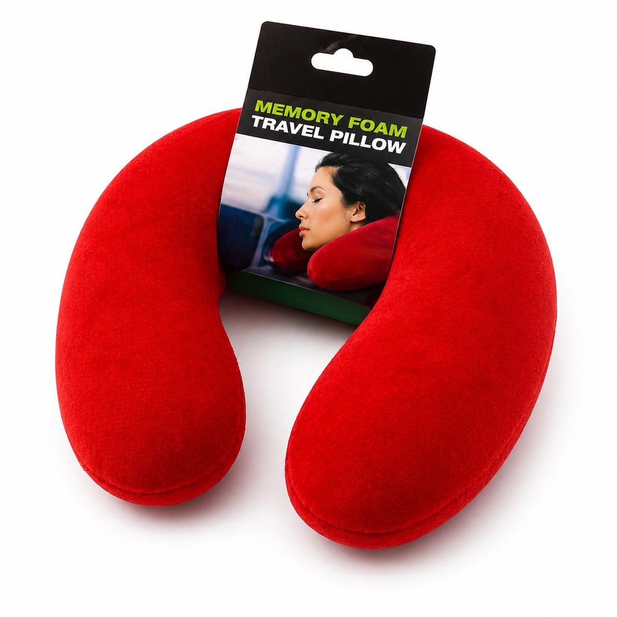 GENERICO - ALMOHADA DE VIAJE ERGONOMICA COJIN DE CUELLO COMODA - rojo