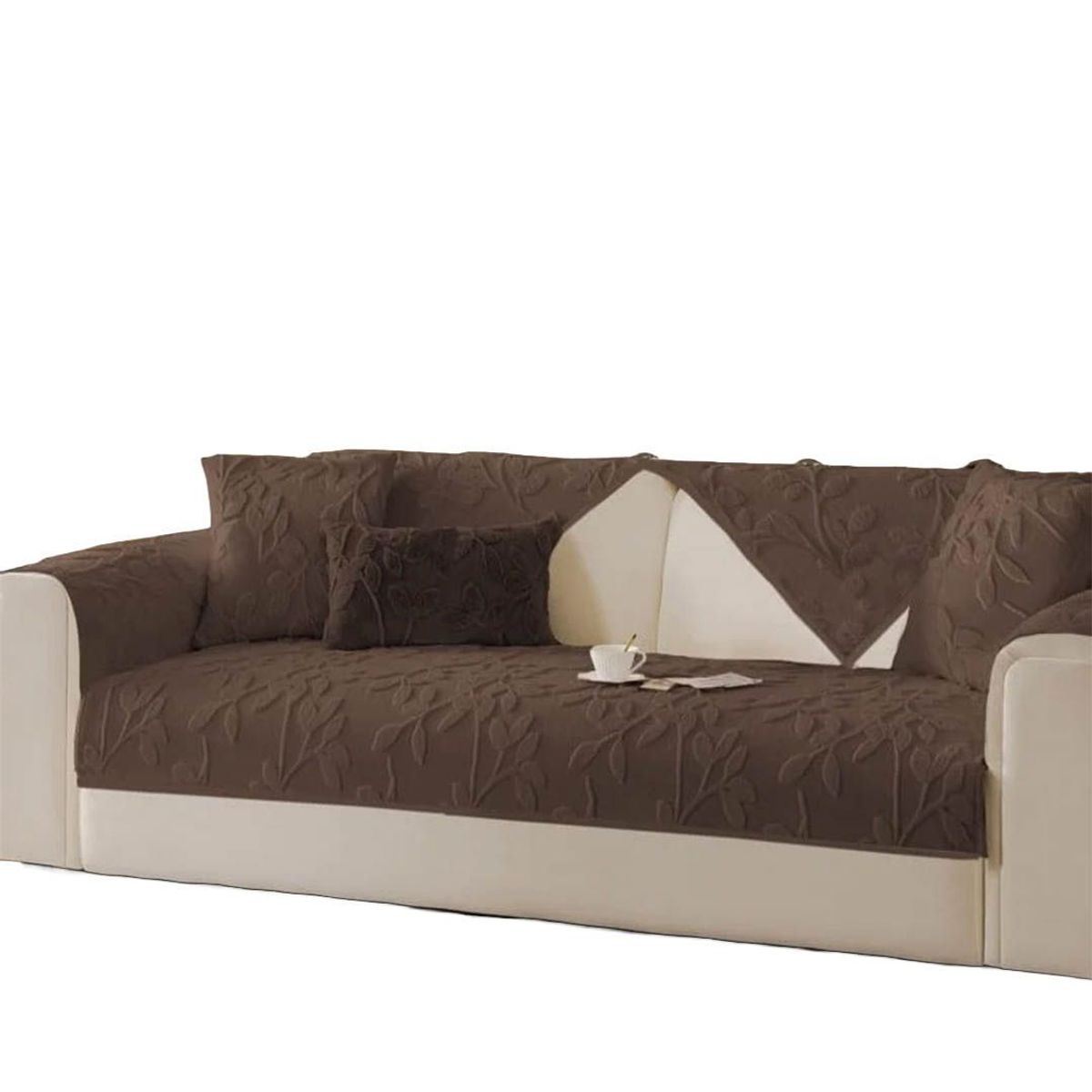 GENERICO - Manta Para Sofa 1C Diseño Hojas 70 Cm X 70 Cm