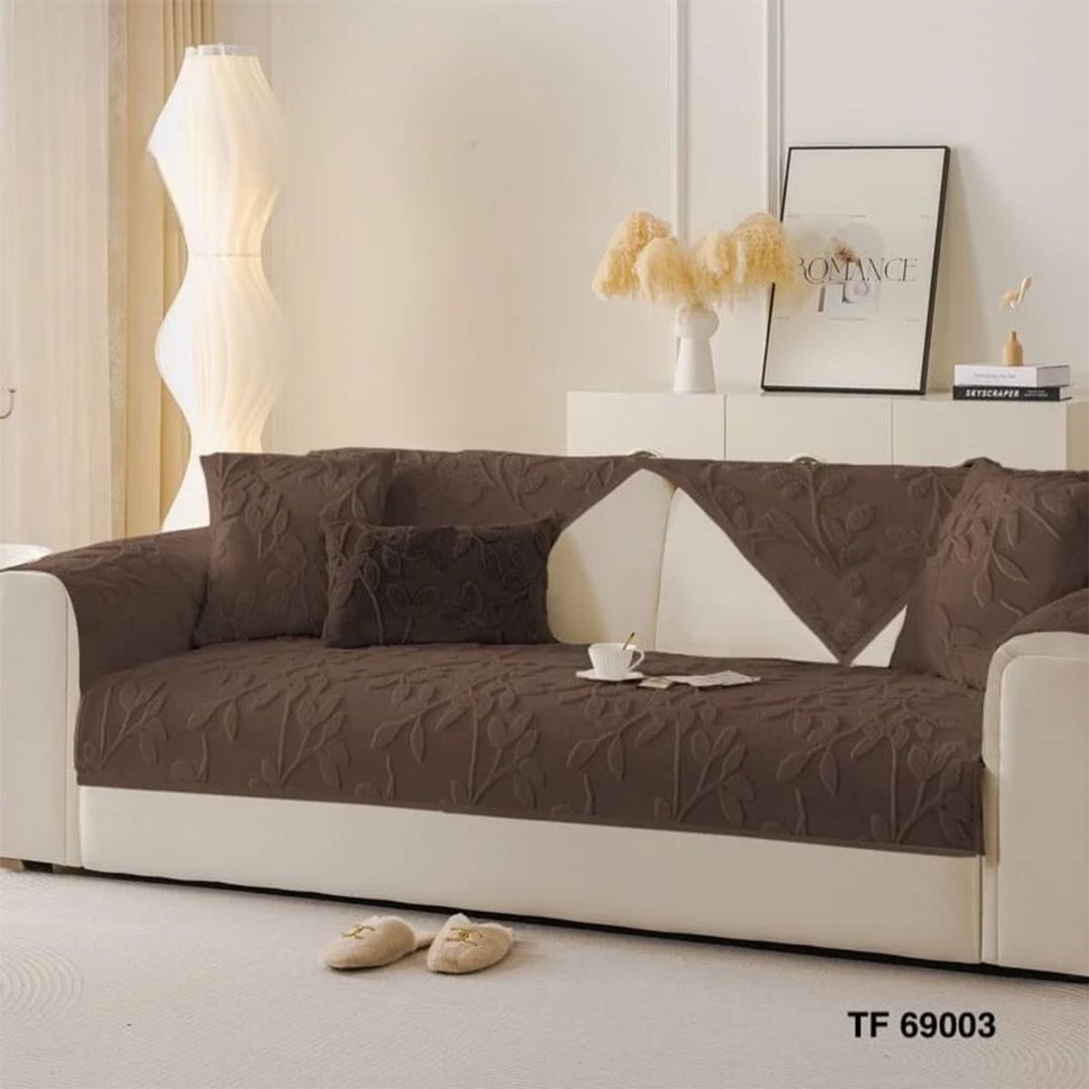 GENERICO - Manta Para Sofa 1C Diseño Hojas 70 Cm X 70 Cm