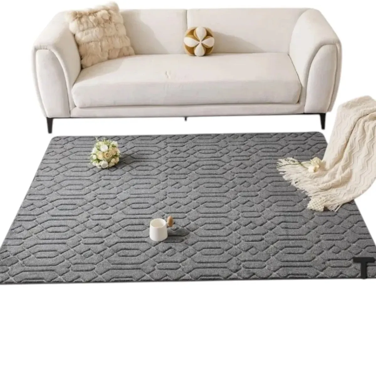 GENERICO - ALFOMBRA JACQUARD DE ALGODON 160X200CM