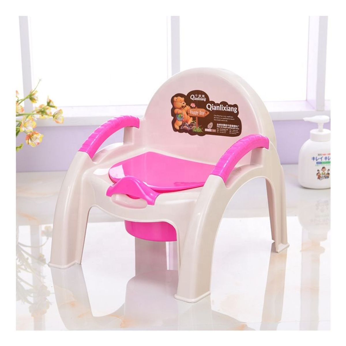 GENERICO - Silla Pelela Tapa Desmontable Para Niños Rosada