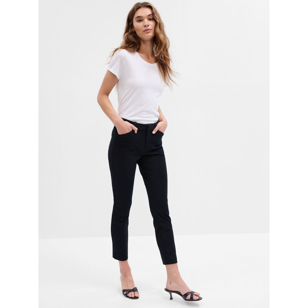 GAP - Pantalón Gap Skinny Ankle Mujer Negro
