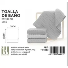 GENERICO - Toallas 100% Algodon Con Detalles Bordados 70X140