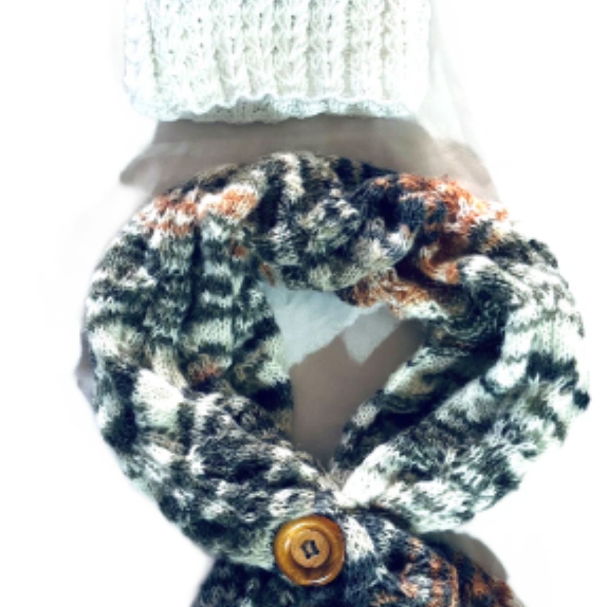 AMG ACCESORIOS - CONJUNTO DE CUELLO Y GORRO DE LANA MOHAIR HECHO A MANO DISEÑO EXCLUSIVO