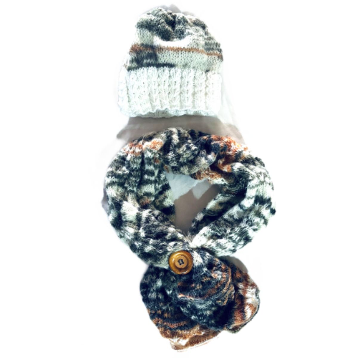 AMG ACCESORIOS - CONJUNTO DE CUELLO Y GORRO DE LANA MOHAIR HECHO A MANO DISEÑO EXCLUSIVO