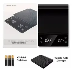 OEM - Báscula Digital Para Gramera Precisa Y Cronómetro De Cocinar Capacidad Máxima 3 Kg Color Negro