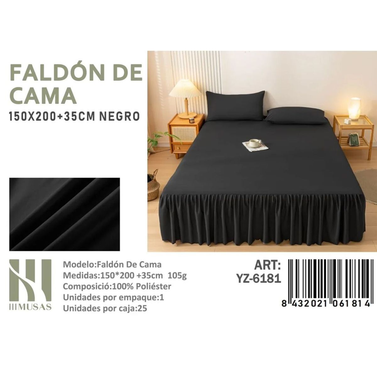 GENERICO - Faldon para cama 2 plazas