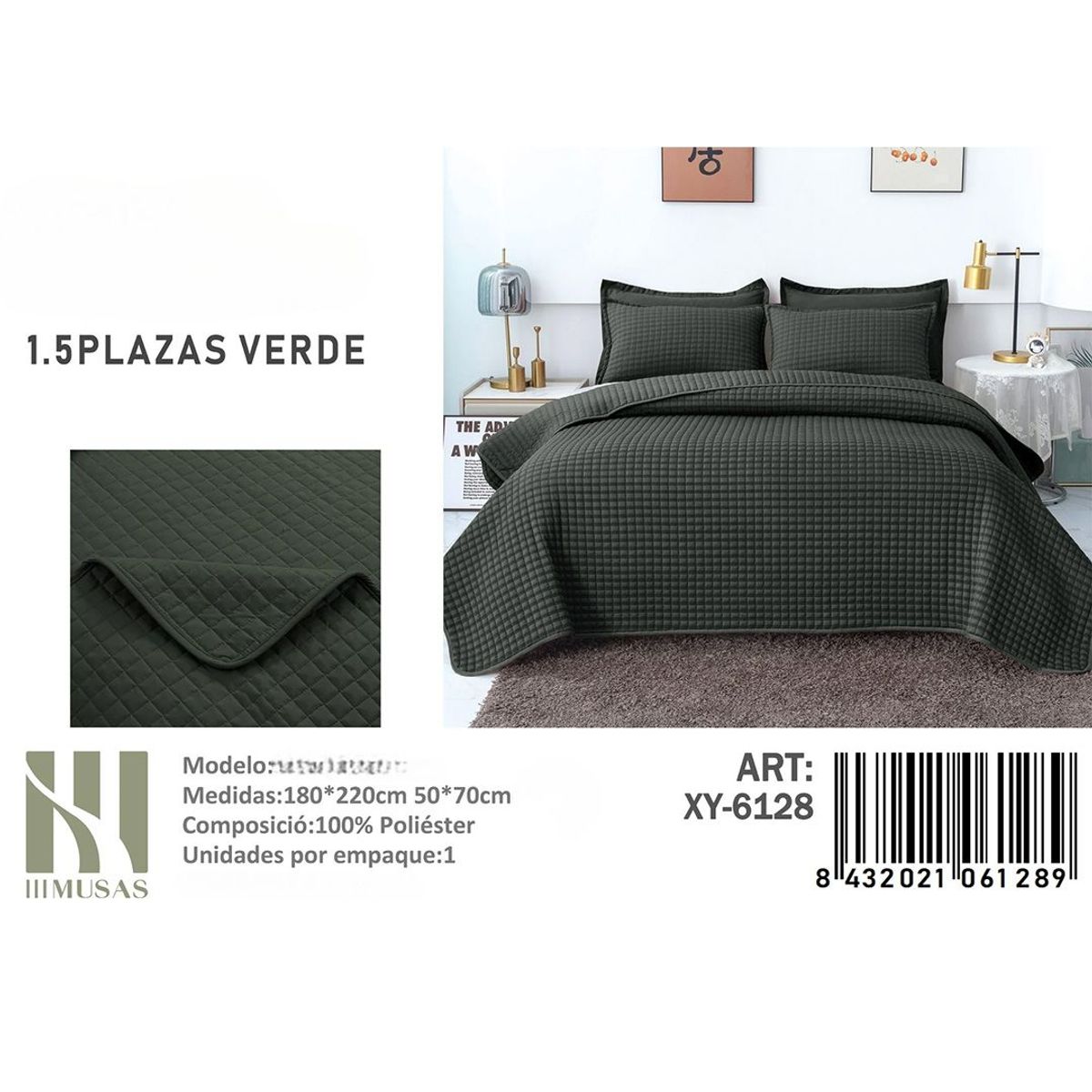 GENERICO - Cubrecama Quilt De Verano Plaza Y Media Cuadrille