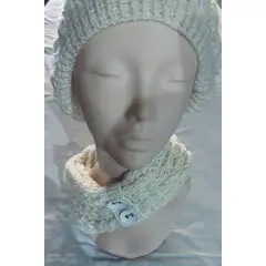 AMG ACCESORIOS - CONJUNTO DE GORRO CON CUELLO HECHO A MANO DISEÑO EXCLUSIVO