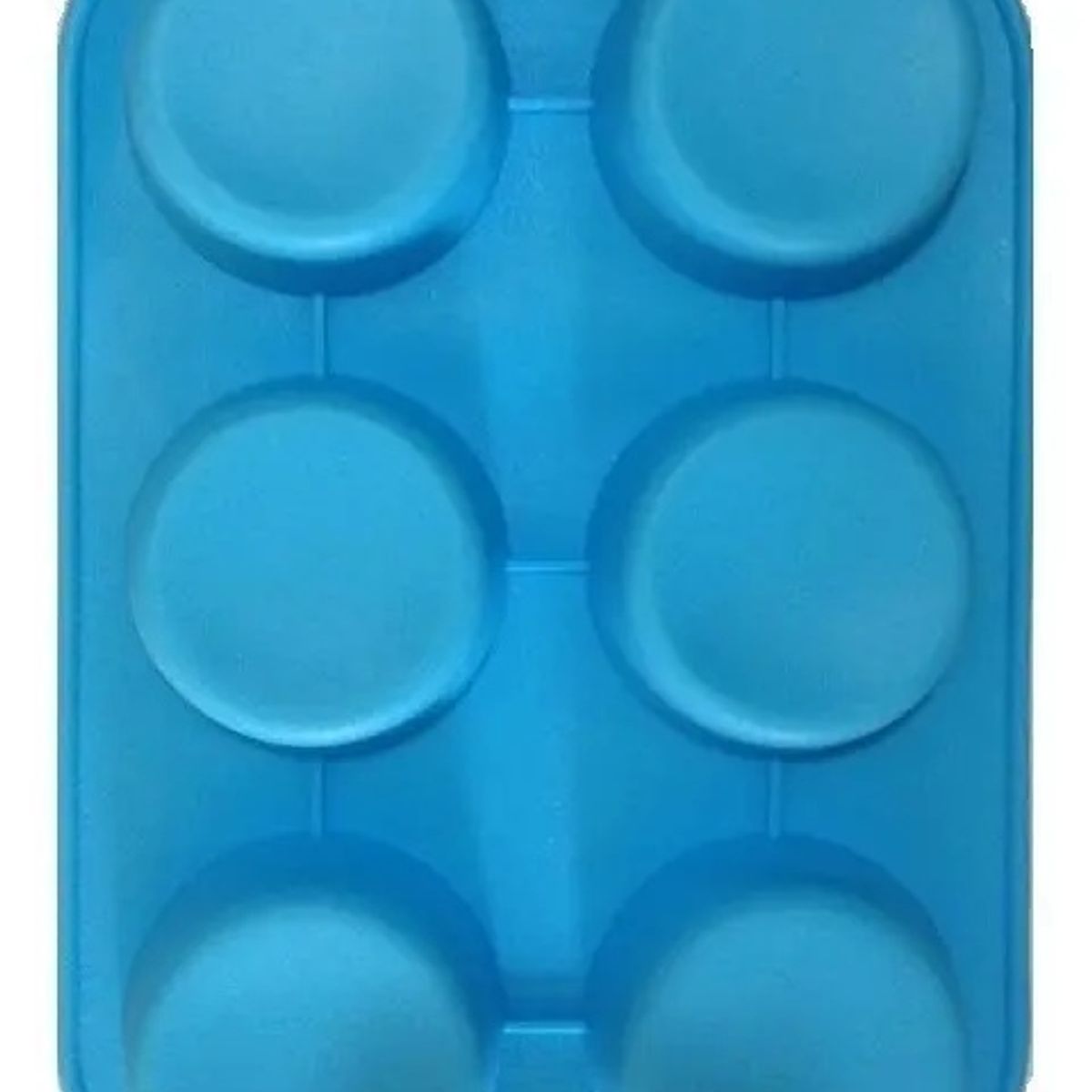GENERICO - Molde de Silicona para muffins o cupcakes de 6 cavidades color Celeste