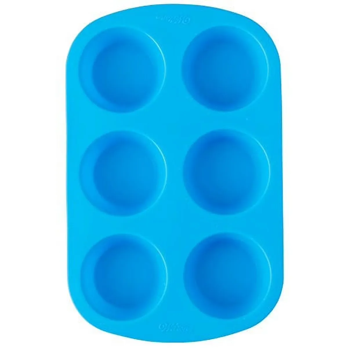 GENERICO - Molde de Silicona para muffins o cupcakes de 6 cavidades color Celeste
