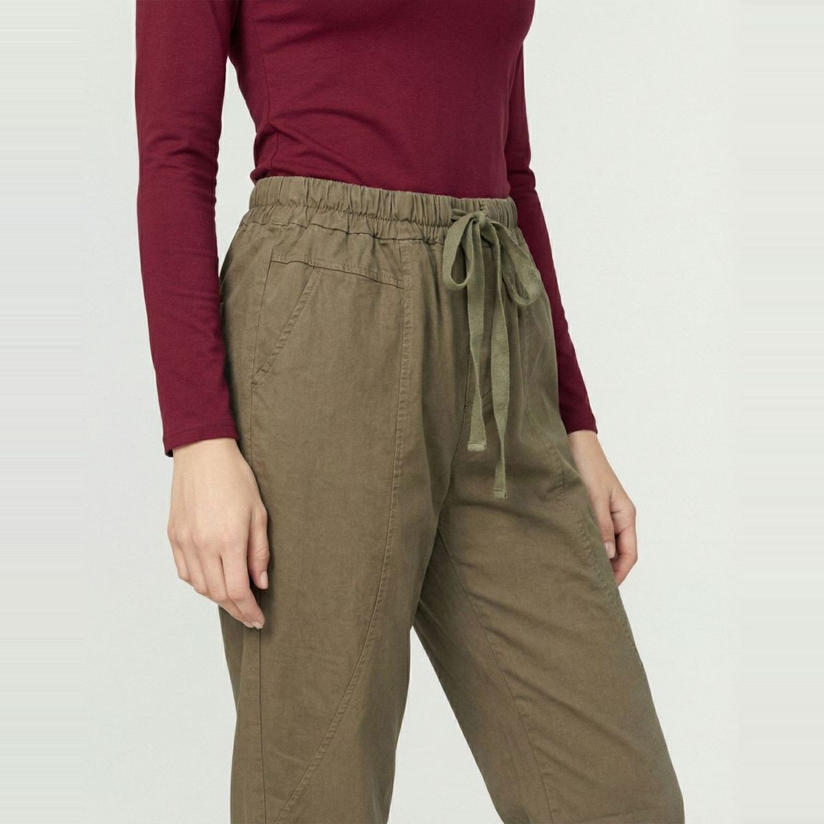 LINEATRE - Pantalon Mujer Carmen Regular Taupe Lineatre