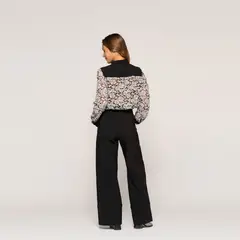 LUDOVICA - Pantalón Catalina Negro Recto Tiro Alto