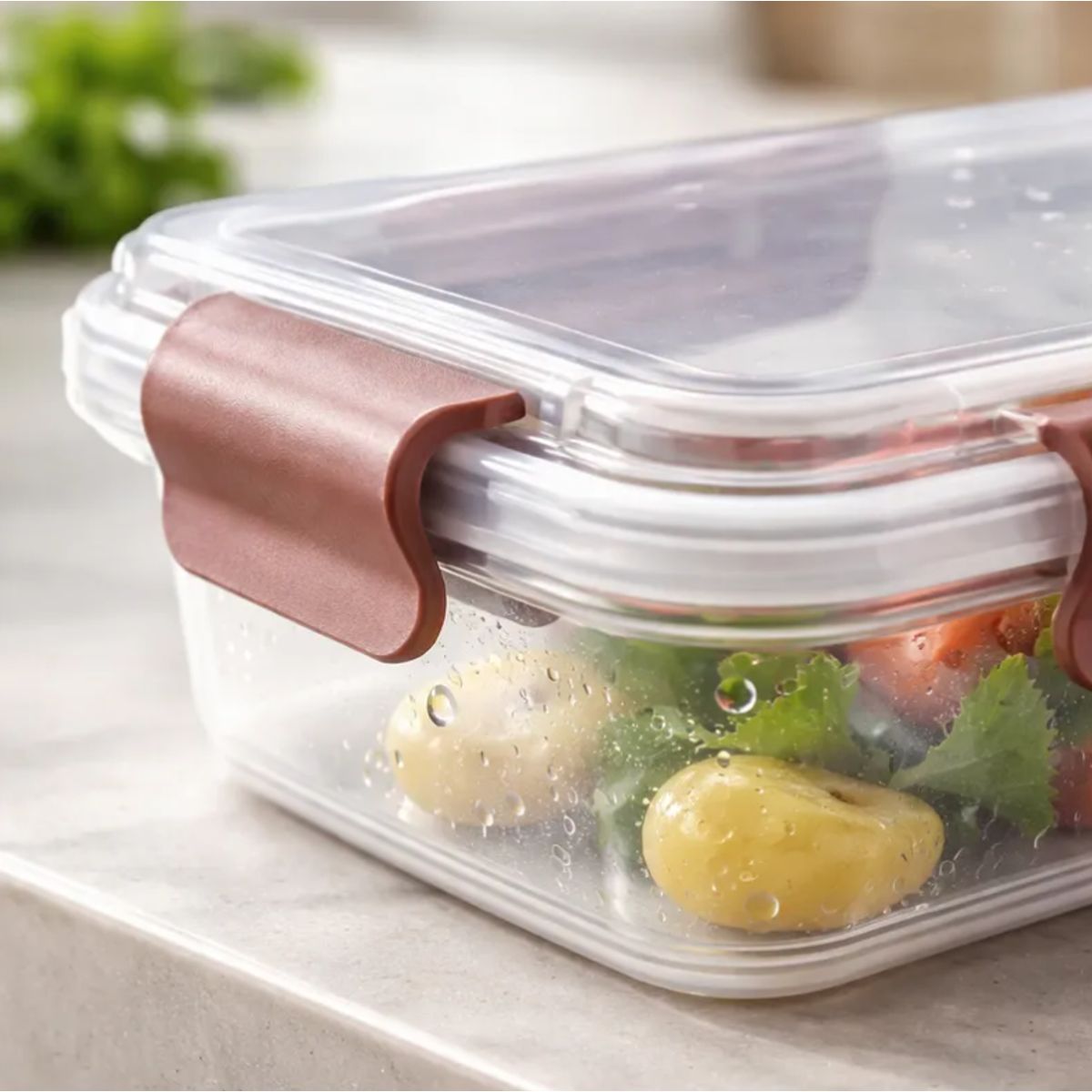 GENERICO - Contenedor Hermético Plástico Táper Alimentos 20.5x14.5x8.5cm