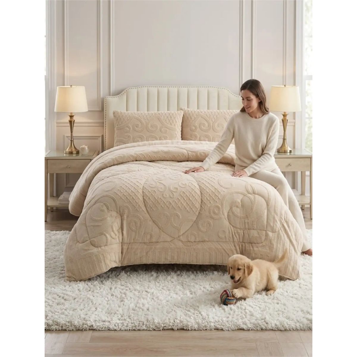 GENERICO - Cubrecama termico de invierno Jacquard  2 Plazas