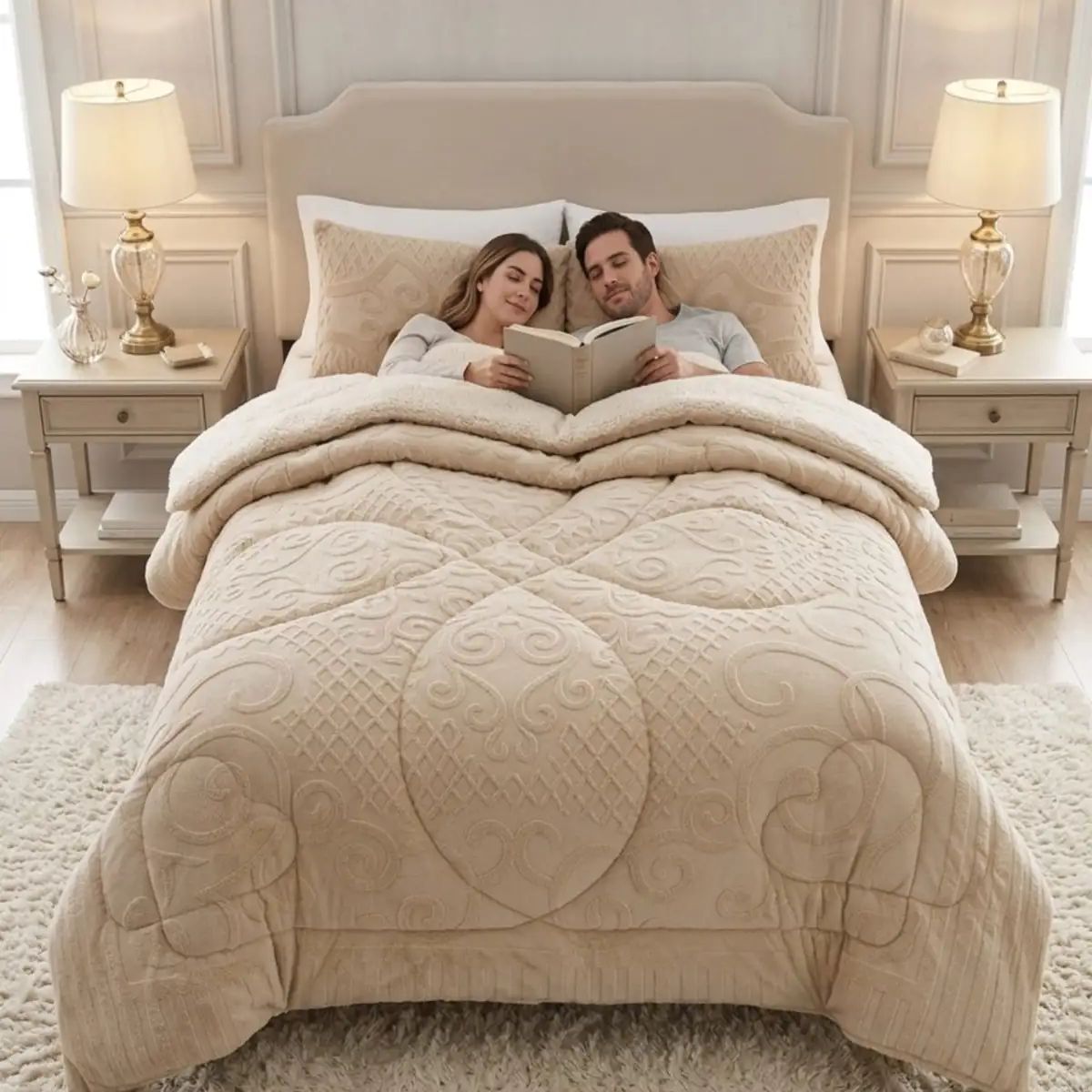 GENERICO - Cubrecama termico de invierno Jacquard  2 Plazas