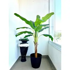 ARBUSTO REAL - Planta Artificial Banano 155 Cm. Premium 12 Hj/ Verde