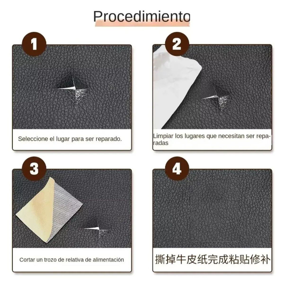 GENERICO - ECOCUERO NEGRO  CON ADHESIVO
