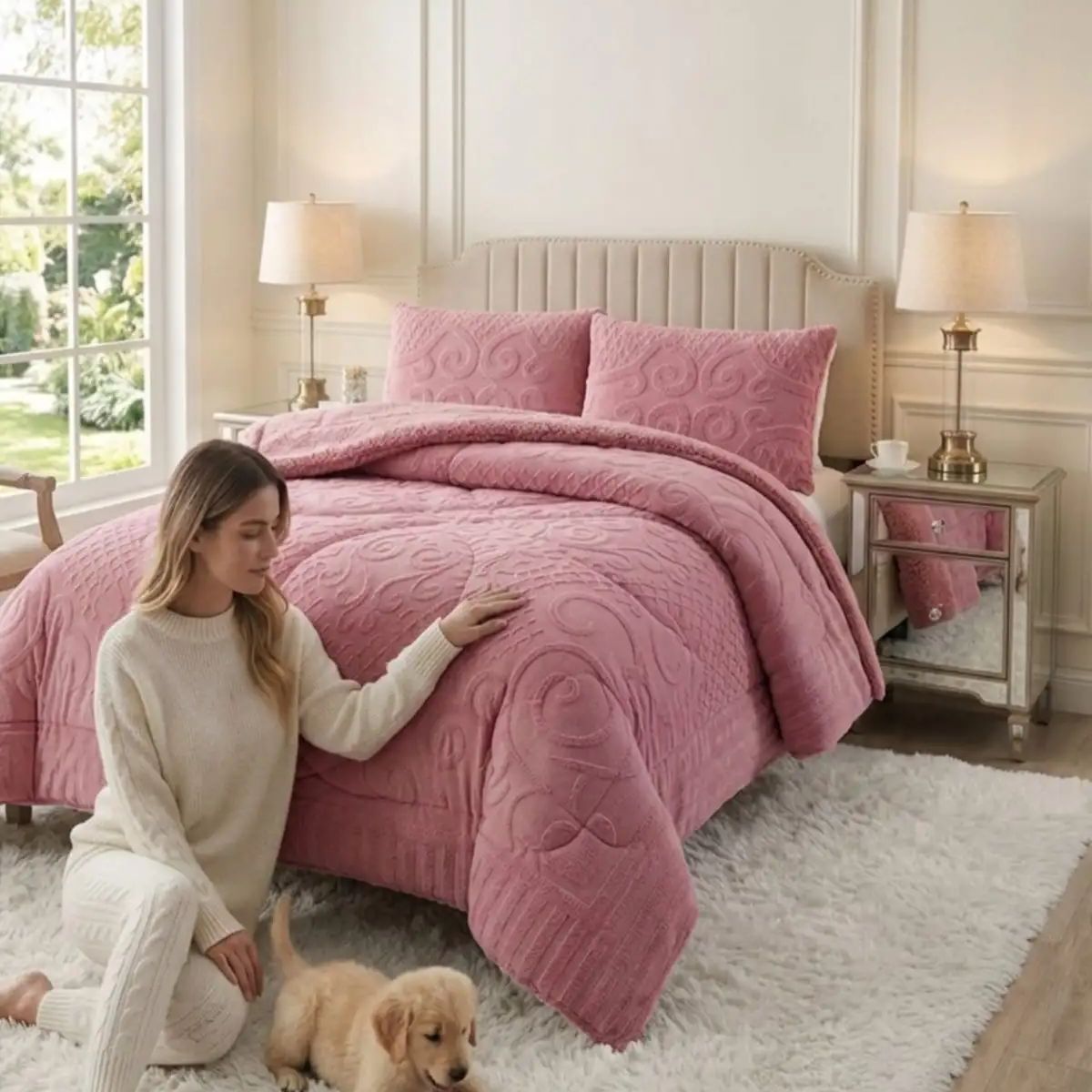 GENERICO - Cubrecama termico de invierno Jacquard  2 Plazas