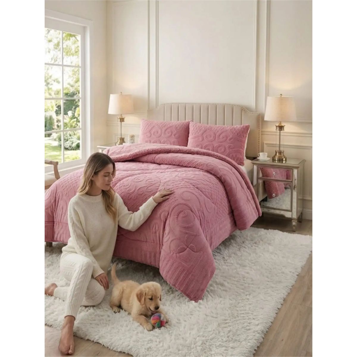 GENERICO - Cubrecama termico de invierno Jacquard  2 Plazas