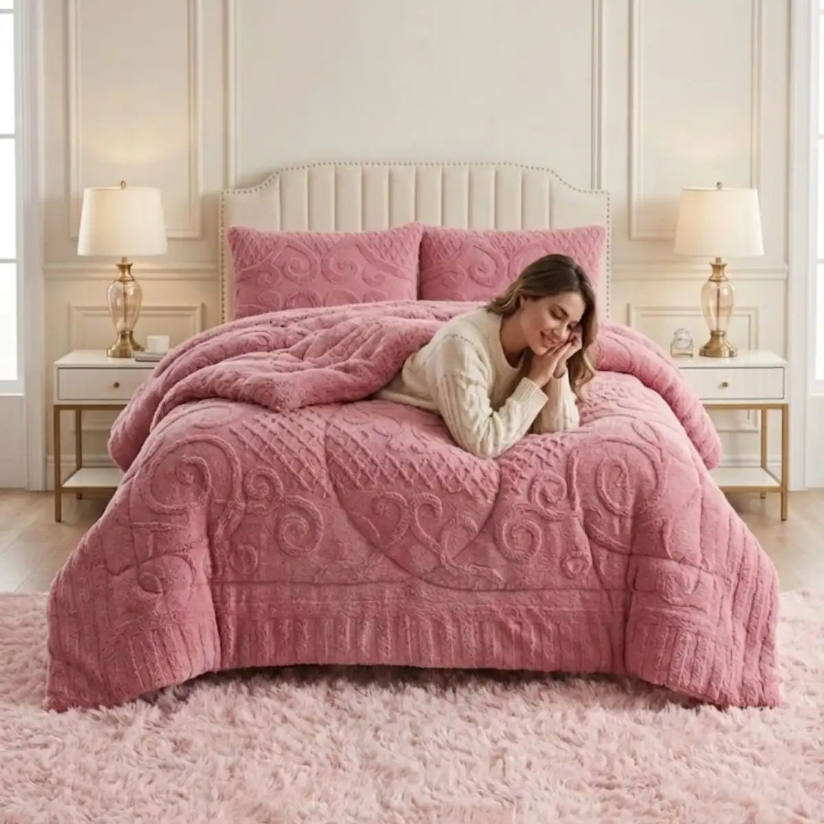 GENERICO - Cubrecama termico de invierno Jacquard  2 Plazas